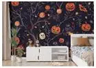 Evil Pumpkin Glow Scary Halloween Wallpaper for Home Walls