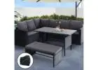 Gardeon Outdoor Dining Sofa Lounge Set – Stylish Black