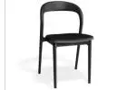 Premium Black Upholstered Mia Chair with Contemporary Timber Design