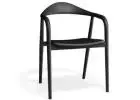 Arki Black Ash Armchair with Contemporary Curved Timber Design