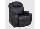 Black Massage Recliner Chair Heated 360 Swivel PU Leather Sofa  Select 90 more words to run Humanize