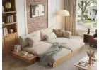 Premium Modern Solid Wood Sofa Bed – Versatile, Sustainable & Perfect for Small Spaces